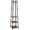 Kapstokken-Merkloos Staande kapstok - industriële look - 8 haken - 45x181x45 cm - vintage bruin
