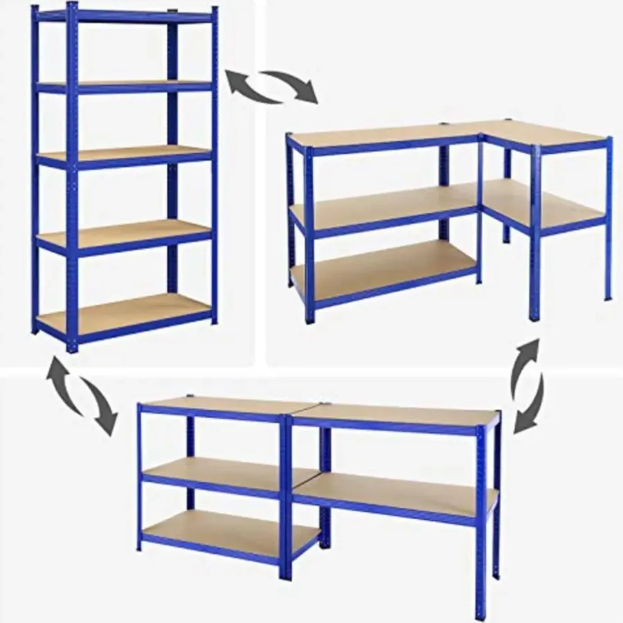 Songmics Stalen stellingkast met 5 etages, 875 KG, 40x90x180cm, blauw