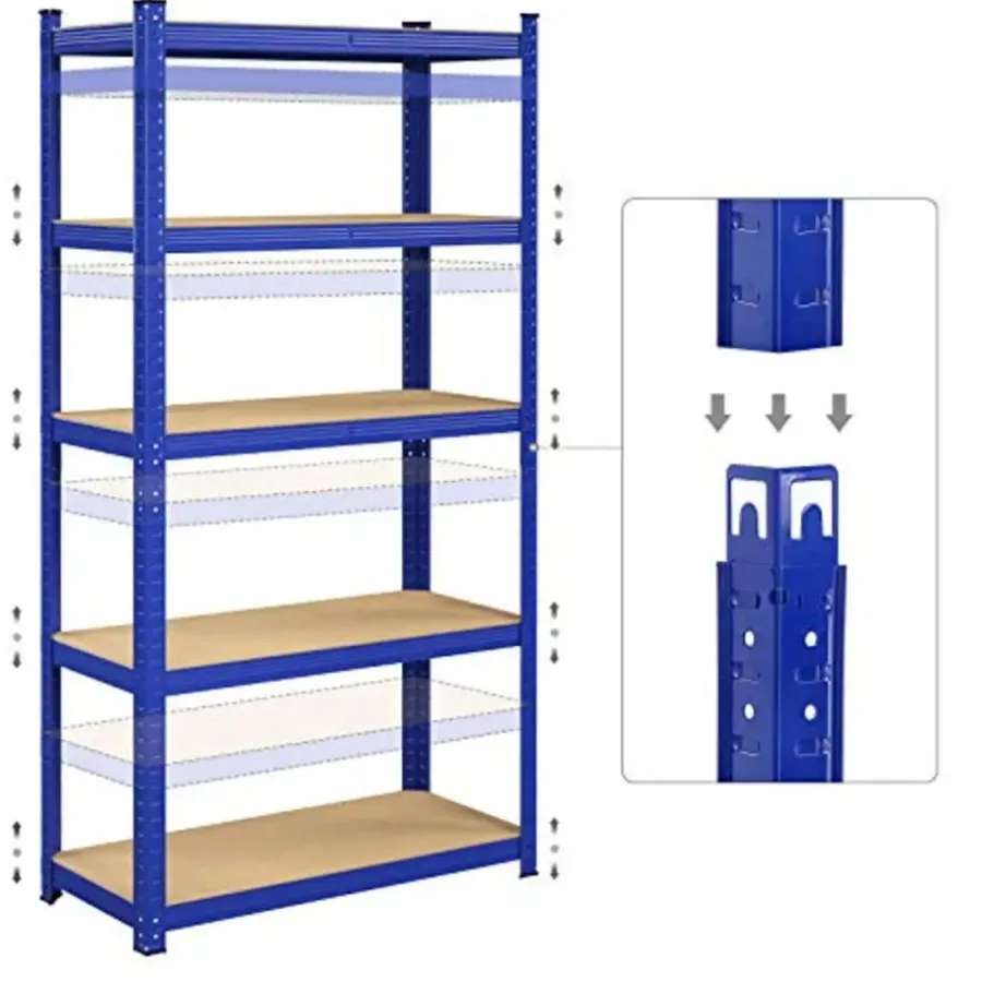 Songmics Stalen stellingkast met 5 etages, 875 KG, 40x90x180cm, blauw