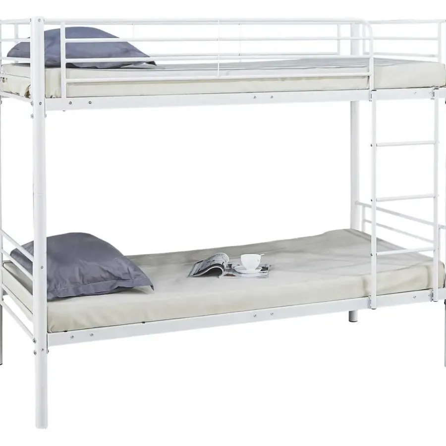Emob Exclusive Stapelbed Dixie 90x200cm - metaal - mat wit