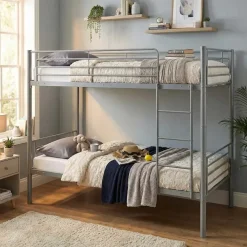 Emob Exclusive Stapelbed Dixie 90x200cm - metaal - mat grijs