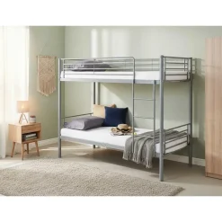 Emob Exclusive Stapelbed Dixie 90x200cm - metaal - mat grijs