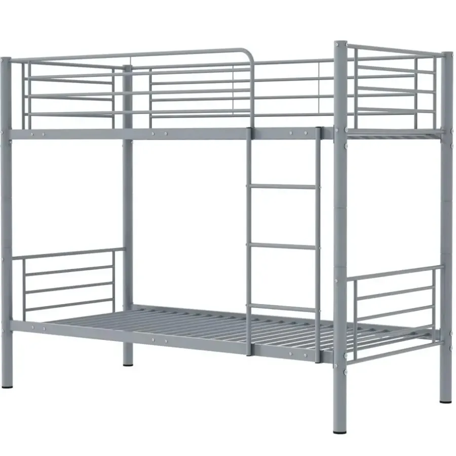 Emob Exclusive Stapelbed Dixie 90x200cm - metaal - mat grijs