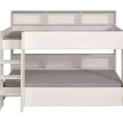 Leen Bakker Stapelbed Leo - wit/eiken - 90x200 cm