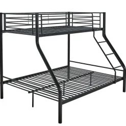 Kinderbedden-Emob Exclusive Stapelbed Trixie 90x200 & 140x200 - metaal - mat zwart