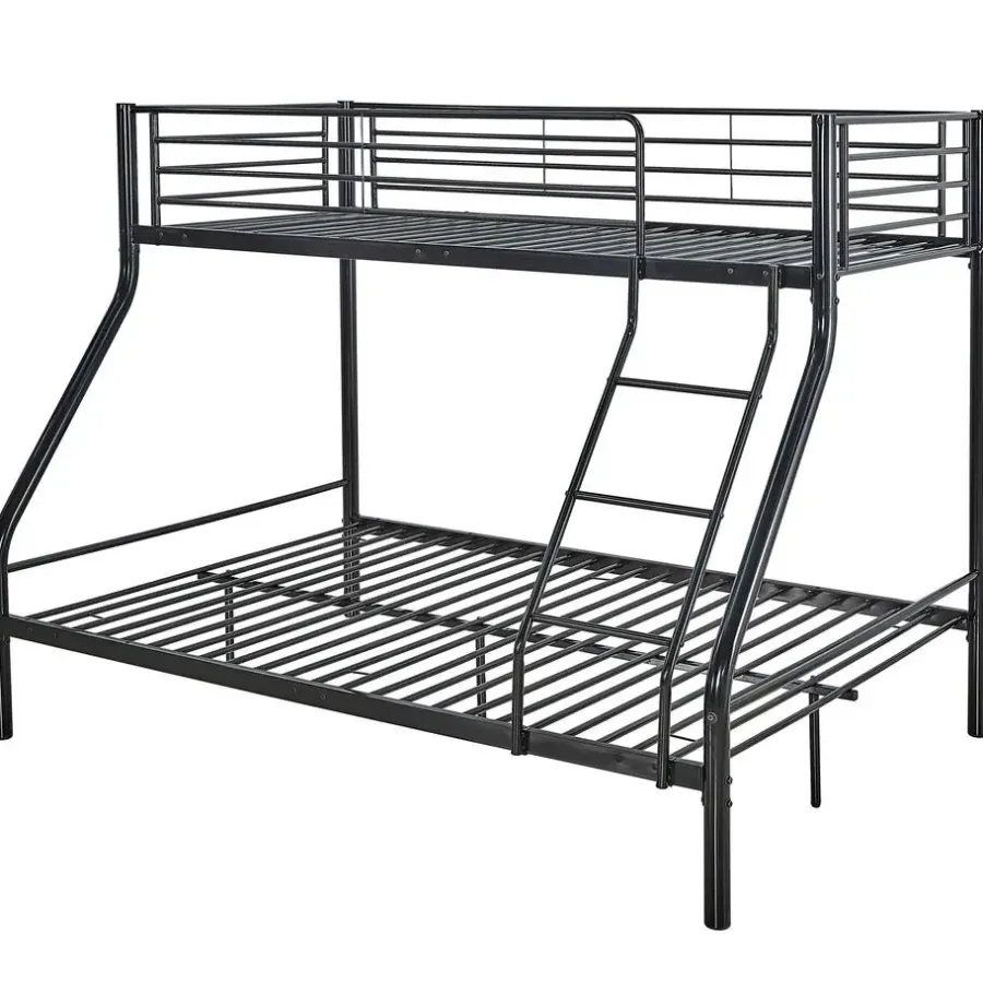 Kinderbedden-Emob Exclusive Stapelbed Trixie 90x200 & 140x200 - metaal - mat zwart