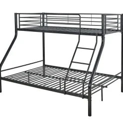 Kinderbedden-Emob Exclusive Stapelbed Trixie 90x200 & 140x200 - metaal - mat zwart