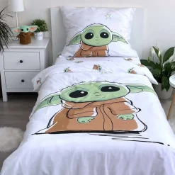 Kinderdekbedovertrekken-Star Wars Dekbedovertrek Baby Yoda - Eenpersoons - 140 x 200 cm - Katoen