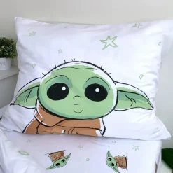 Kinderdekbedovertrekken-Star Wars Dekbedovertrek Baby Yoda - Eenpersoons - 140 x 200 cm - Katoen