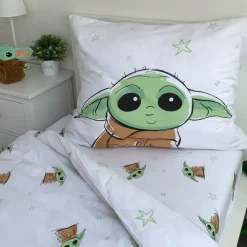 Kinderdekbedovertrekken-Star Wars Dekbedovertrek Baby Yoda - Eenpersoons - 140 x 200 cm - Katoen