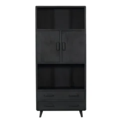 Boekenkasten|Boekenkasten-StarFurn - Boekenkast Omaha Black - 90 cm - zwart