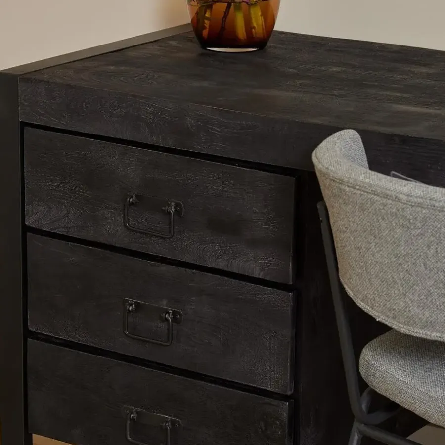 StarFurn - Bureau Boaz 145 cm - zwart