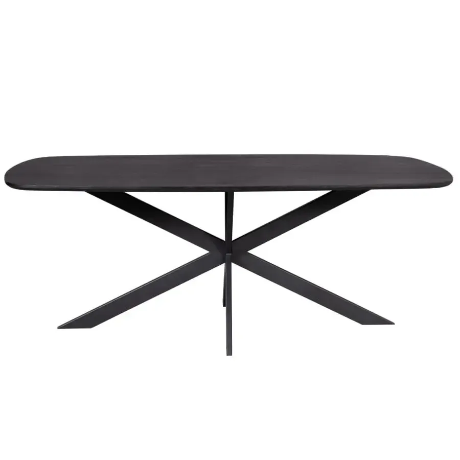 Ovale Eettafels-StarFurn - Deens ovale eettafel Elegance - 200 cm - zwart