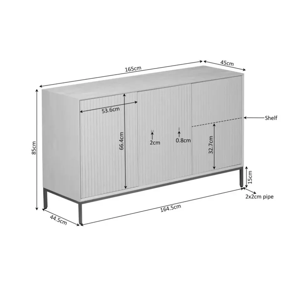 Dressoirs-Starfurn - Dressoir Madison - Bruin - 45x165x85 cm