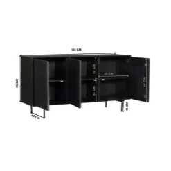 Dressoirs-StarFurn - Dressoir Madison 165 cm - zwart