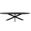 Houten Eettafels|Ovale Eettafels-Starfurn - Eettafel Brandy - Zwart - 110x240x76 cm