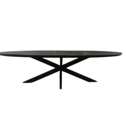 Houten Eettafels|Ovale Eettafels-Starfurn - Eettafel Brandy - Zwart - 110x240x76 cm