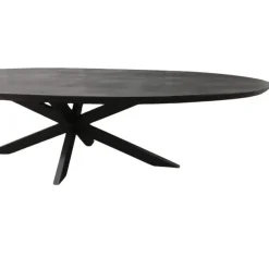 Houten Eettafels|Ovale Eettafels-Starfurn - Eettafel Brandy - Zwart - 110x240x76 cm