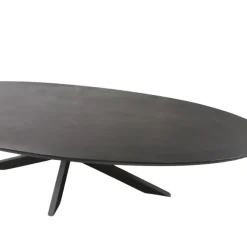 Ovale Eettafels-Starfurn - Eettafel Brandy - Zwart - 90x160x76 cm