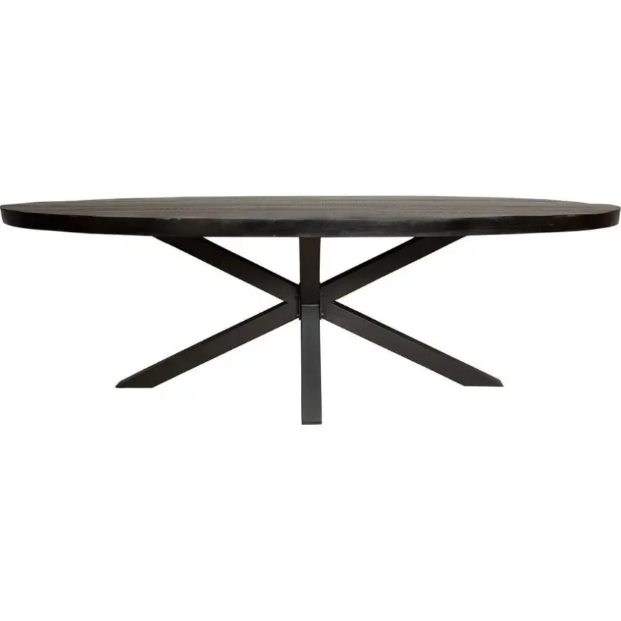 Ovale Eettafels-StarFurn - Eettafel Denver 160 cm ovaal - zwart