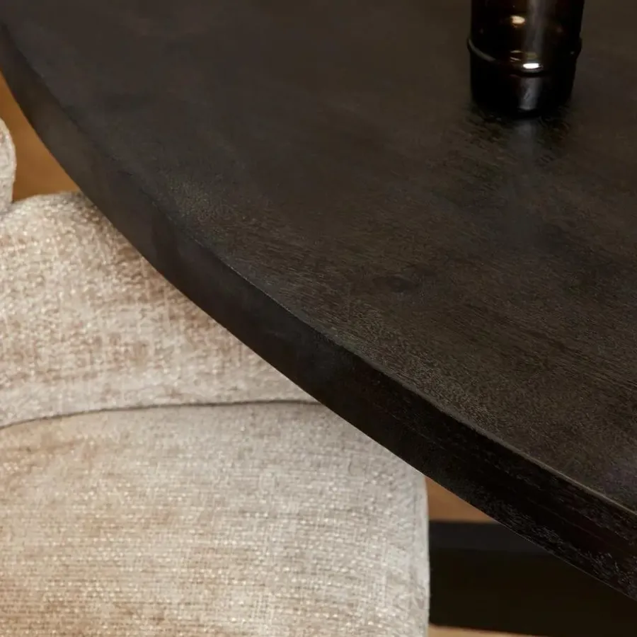 Ovale Eettafels-StarFurn - Eettafel Denver 160 cm ovaal - zwart
