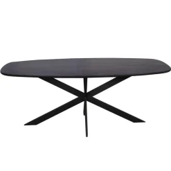 Ovale Eettafels-Starfurn - Eettafel Ferris - Zwart - 100x200x76 cm