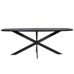 Ovale Eettafels-Starfurn - Eettafel Ferris - Zwart - 100x200x76 cm