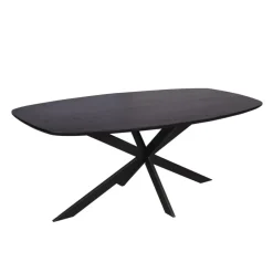 Ovale Eettafels-Starfurn - Eettafel Ferris - Zwart - 100x200x76 cm