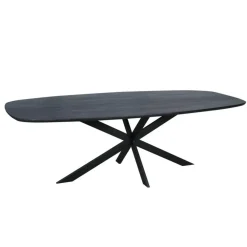 Ovale Eettafels-Starfurn - Eettafel Ferris - Zwart - 100x200x76 cm