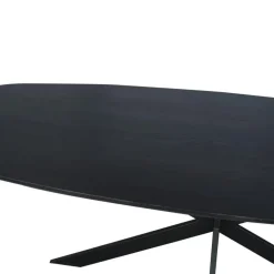 Ovale Eettafels-Starfurn - Eettafel Ferris - Zwart - 100x200x76 cm