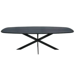 Ovale Eettafels-Starfurn - Eettafel Ferris - Zwart - 100x200x76 cm