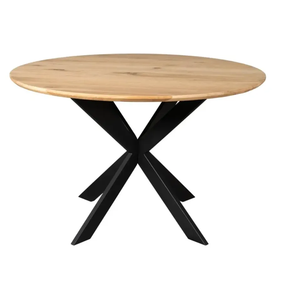 Houten Eettafels|Ronde Eettafels-Starfurn - Eettafel Ferris - Bruin - 150x150x76 cm