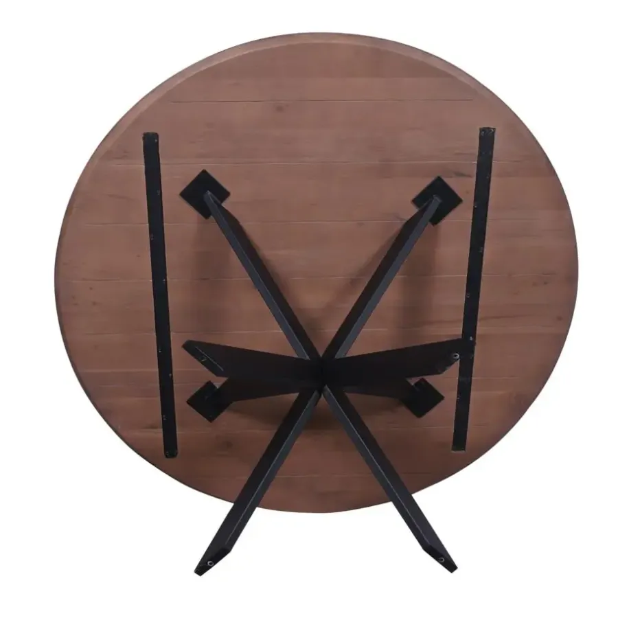 Houten Eettafels|Ronde Eettafels-Starfurn - Eettafel Ferris - Bruin - 150x150x76 cm