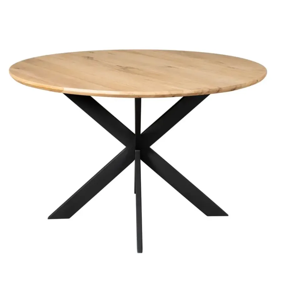 Houten Eettafels|Ronde Eettafels-Starfurn - Eettafel Ferris - Bruin - 150x150x76 cm