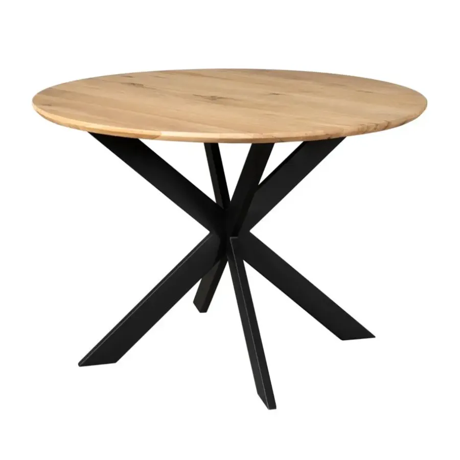 Houten Eettafels|Ronde Eettafels-Starfurn - Eettafel Ferris - Bruin - 110x110x76 cm