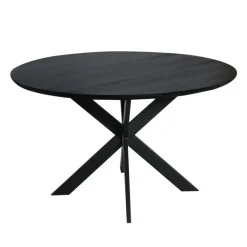 Houten Eettafels|Ronde Eettafels-Starfurn - Eettafel Ferris - Zwart - 130x130x76 cm
