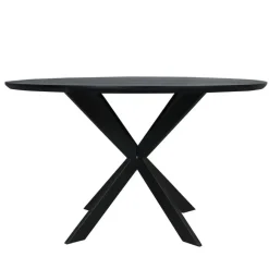 Houten Eettafels|Ronde Eettafels-Starfurn - Eettafel Ferris - Zwart - 130x130x76 cm