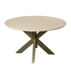 Houten Eettafels|Ronde Eettafels-Starfurn - Eettafel Madison - Beige - 150x150x76 cm