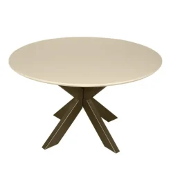 Houten Eettafels|Ronde Eettafels-StarFurn - Eettafel Madison ø150 cm - zand/brons