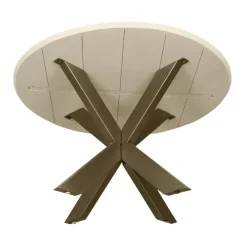Houten Eettafels|Ronde Eettafels-StarFurn - Eettafel Madison ø150 cm - zand/brons