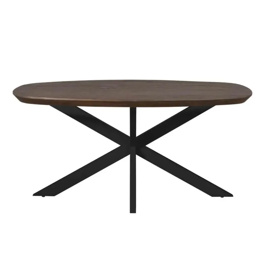 Ovale Eettafels-Starfurn - Eettafel Madison - Zwart - 90x160x76 cm