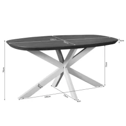 Starfurn - Eettafel Madison - Bruin - 90x160x76 cm