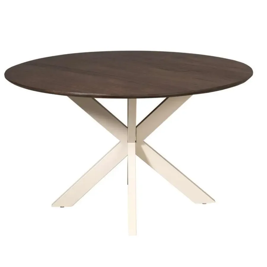 Ronde Eettafels-Starfurn - Eettafel Madison - Bruin - 130x130x76 cm
