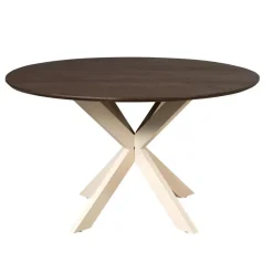 Ronde Eettafels-Starfurn - Eettafel Madison - Bruin - 130x130x76 cm