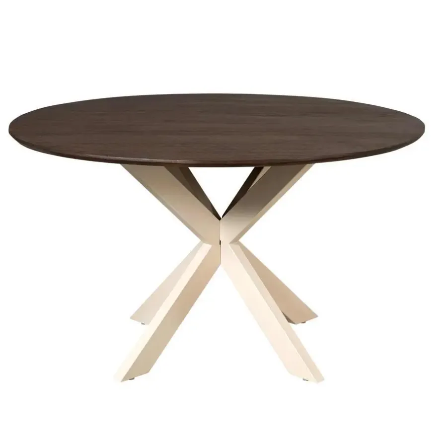 Ronde Eettafels-Starfurn - Eettafel Madison - Bruin - 130x130x76 cm