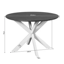Ronde Eettafels-Starfurn - Eettafel Madison - Bruin - 130x130x76 cm