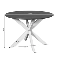Ronde Eettafels-Starfurn - Eettafel Madison - Bruin - 130x130x76 cm