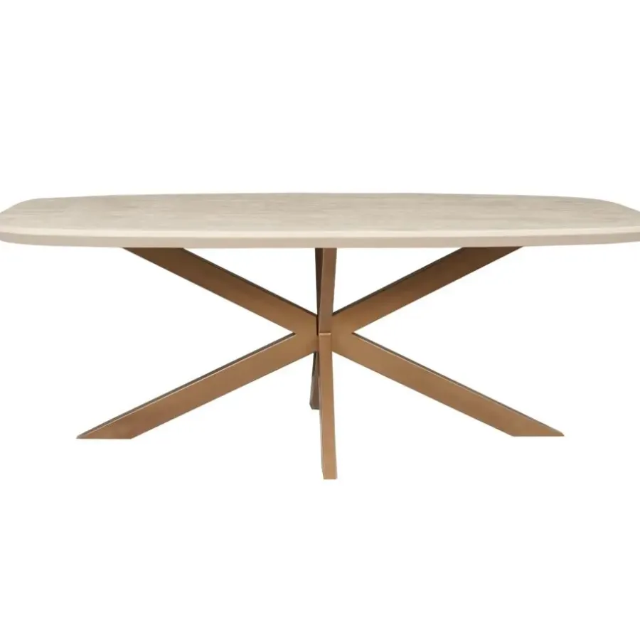 Ovale Eettafels|Houten Eettafels-Starfurn - Eettafel Madison - Beige - 100x280x76 cm