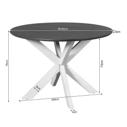 Ronde Eettafels-Starfurn - Eettafel Madison - Bruin - 150x150x76 cm