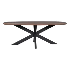 Ovale Eettafels-Starfurn - Eettafel Madison - Zwart - 100x280x76 cm